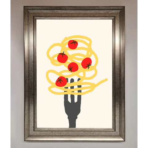 Spaghetti Folk Framed Print - A3 (29.7 x 42 cm) / Silver - Framed Print