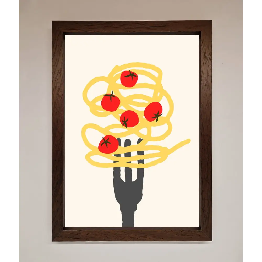 Spaghetti Folk Framed Print - A3 (29.7 x 42 cm) / Walnut - Framed Print