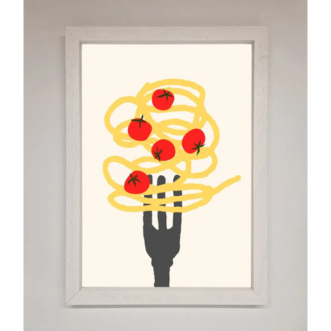 Spaghetti Folk Framed Print - A3 (29.7 x 42 cm) / White - Framed Print