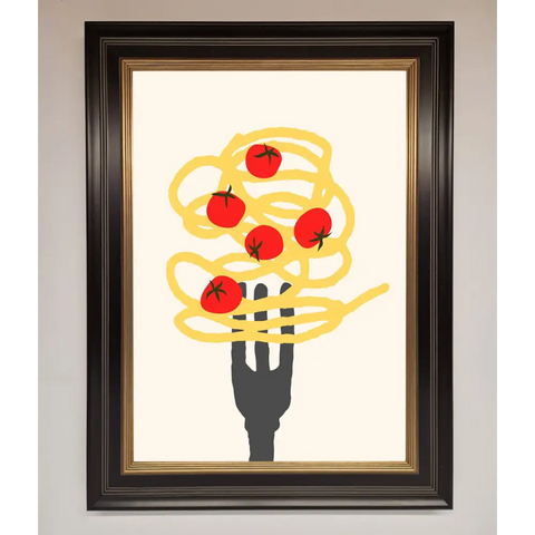 Spaghetti Folk Framed Print - B0 (100 x 141 cm) / Black Gold - Framed Print
