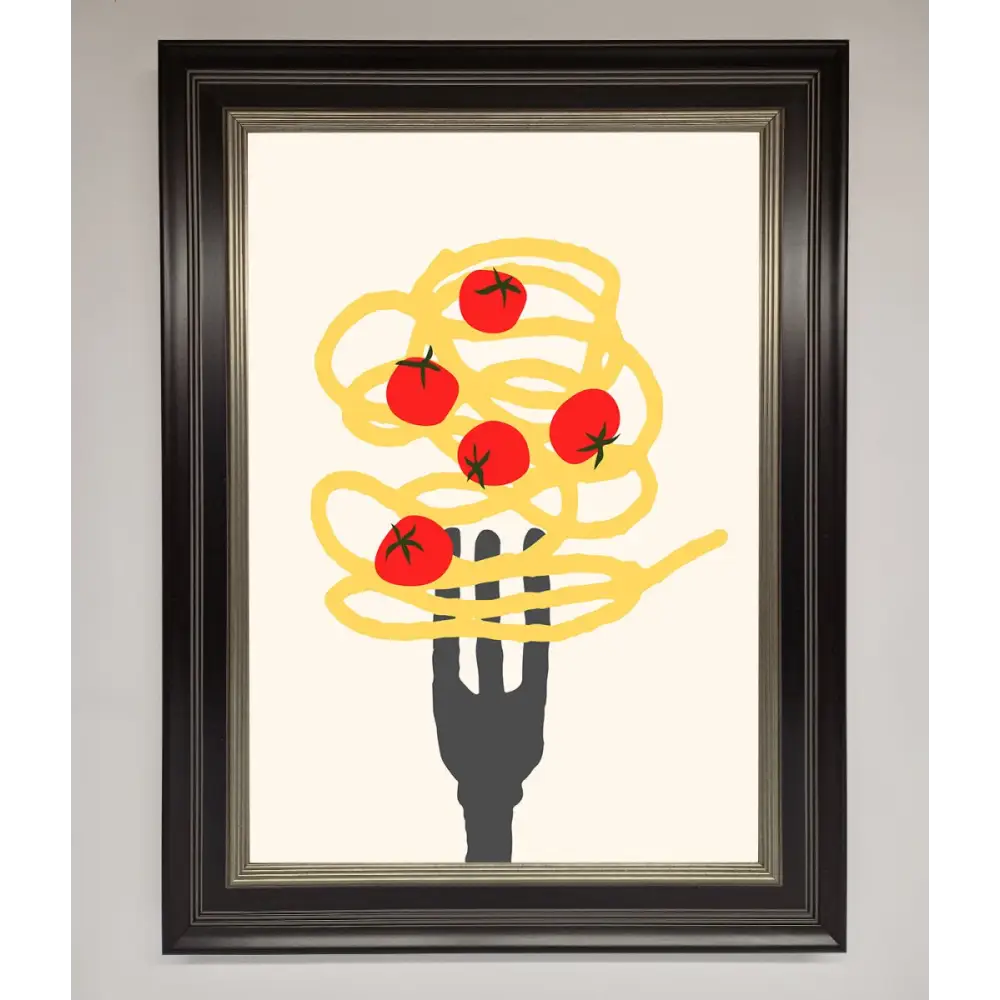 Spaghetti Folk Framed Print - B0 (100 x 141 cm) / Black Silver - Framed Print