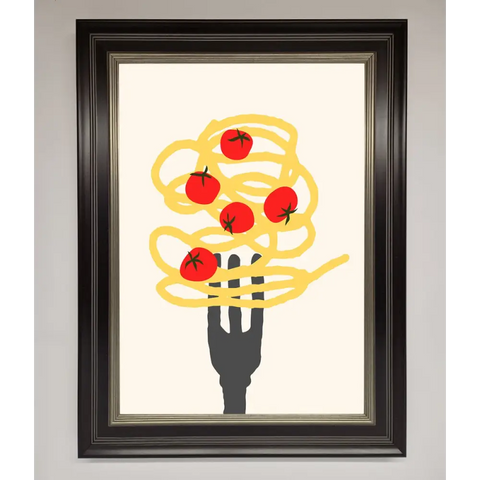Spaghetti Folk Framed Print - B0 (100 x 141 cm) / Black Silver - Framed Print