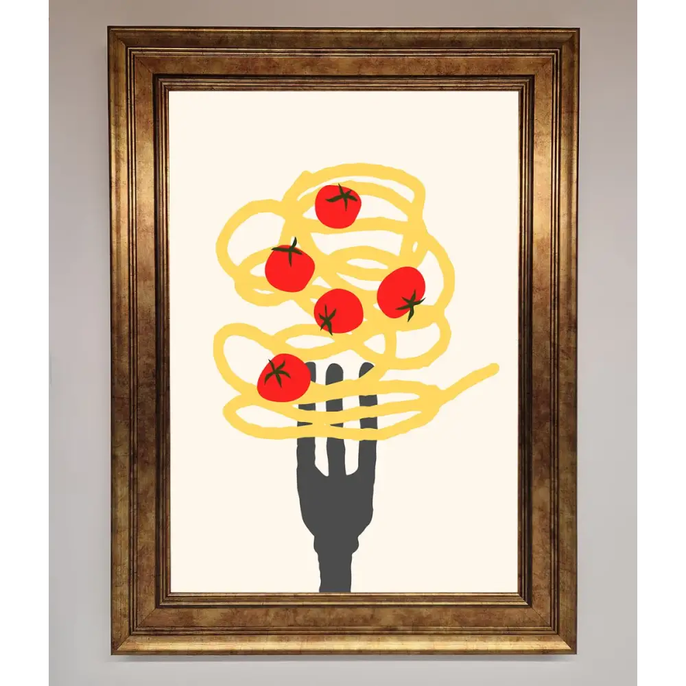 Spaghetti Folk Framed Print - B0 (100 x 141 cm) / Bronze - Framed Print