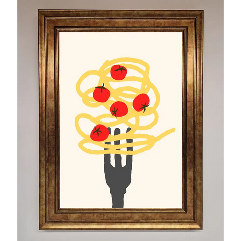 Spaghetti Folk Framed Print - B0 (100 x 141 cm) / Bronze - Framed Print