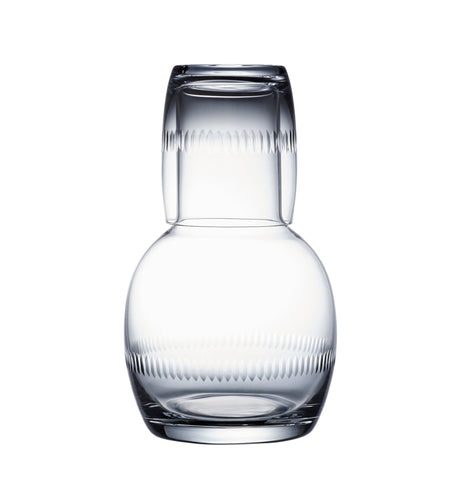 A Crystal Carafe Set with Spears Design