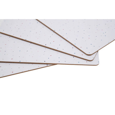 White placemats speckle set of 4 with smooth matte finish and white speckled acoustic ceiling tile design