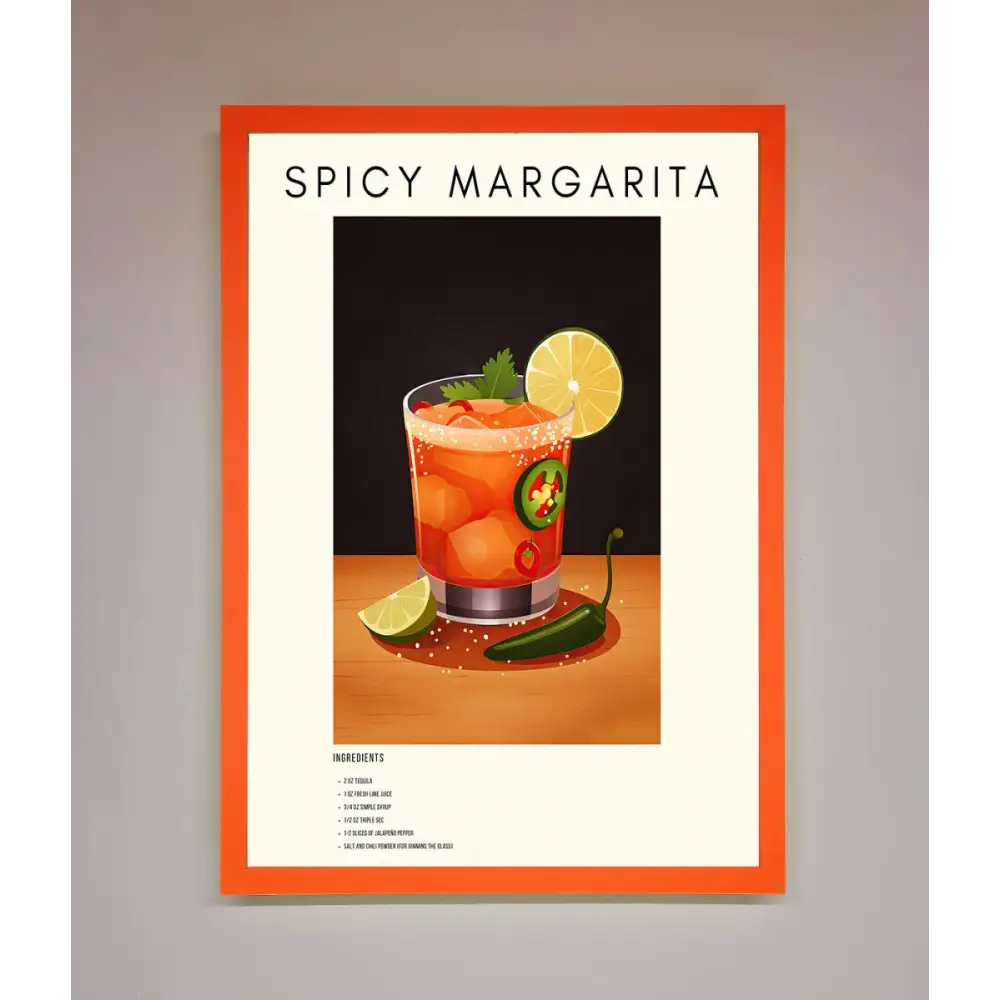Spicy Margarita A1 Framed Poster - A3 (29.7 x 42 cm) / Neon Orange - Framed Print