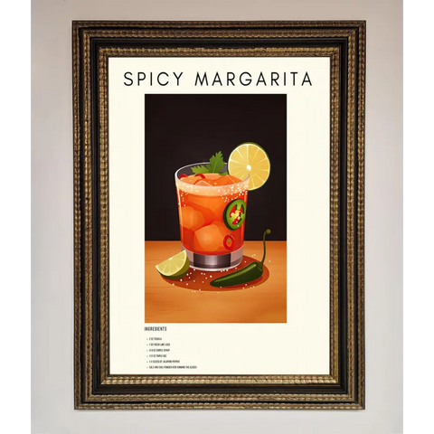 Spicy Margarita A1 Framed Poster - A3 (29.7 x 42 cm) / Ornate Gold Black - Framed Print