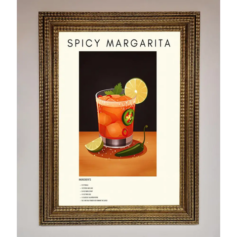Spicy Margarita A1 Framed Poster - A3 (29.7 x 42 cm) / Ornate Gold - Framed Print