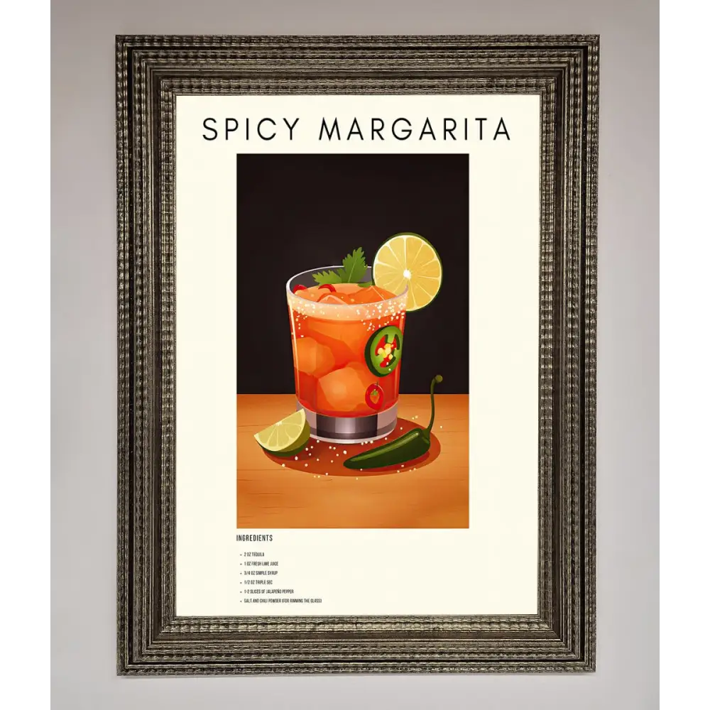 Spicy Margarita A1 Framed Poster - A3 (29.7 x 42 cm) / Ornate Silver - Framed Print