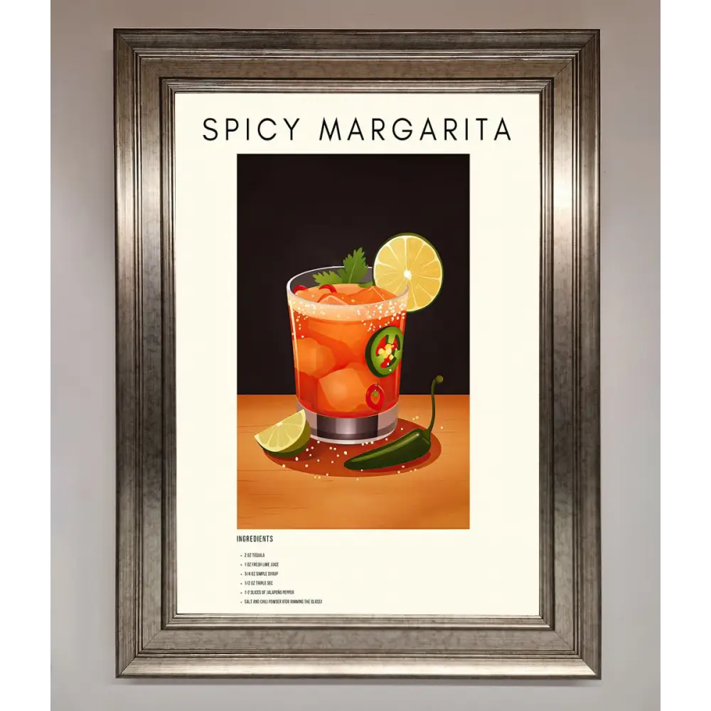 Spicy Margarita A1 Framed Poster - A3 (29.7 x 42 cm) / Silver - Framed Print