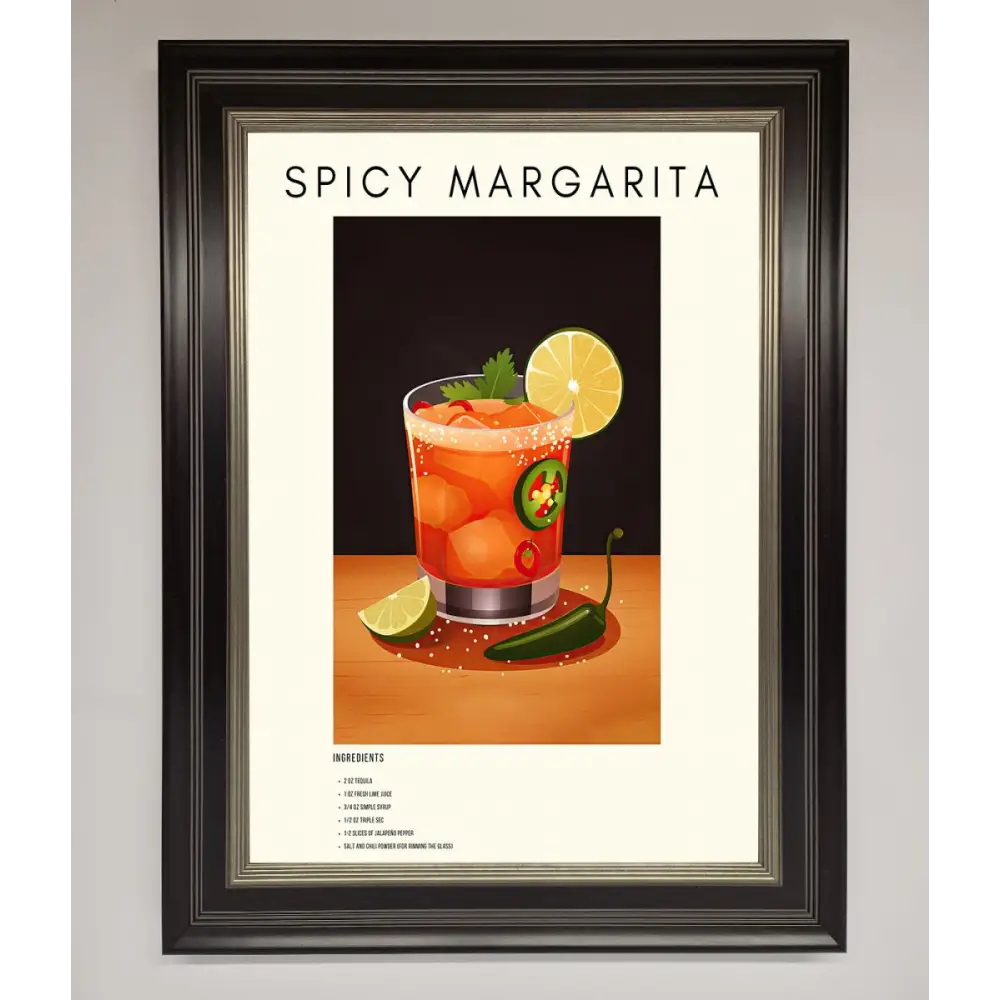 Spicy Margarita A1 Framed Poster - B0 (100 x 141 cm) / Black Silver - Framed Print