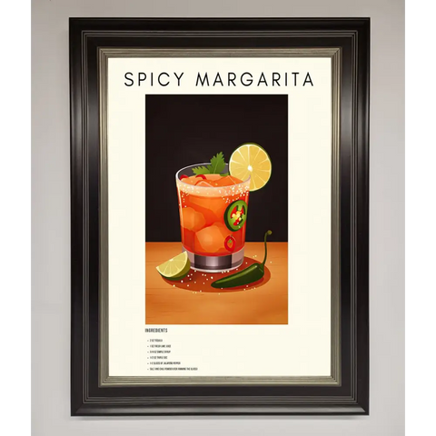 Spicy Margarita A1 Framed Poster - B0 (100 x 141 cm) / Black Silver - Framed Print