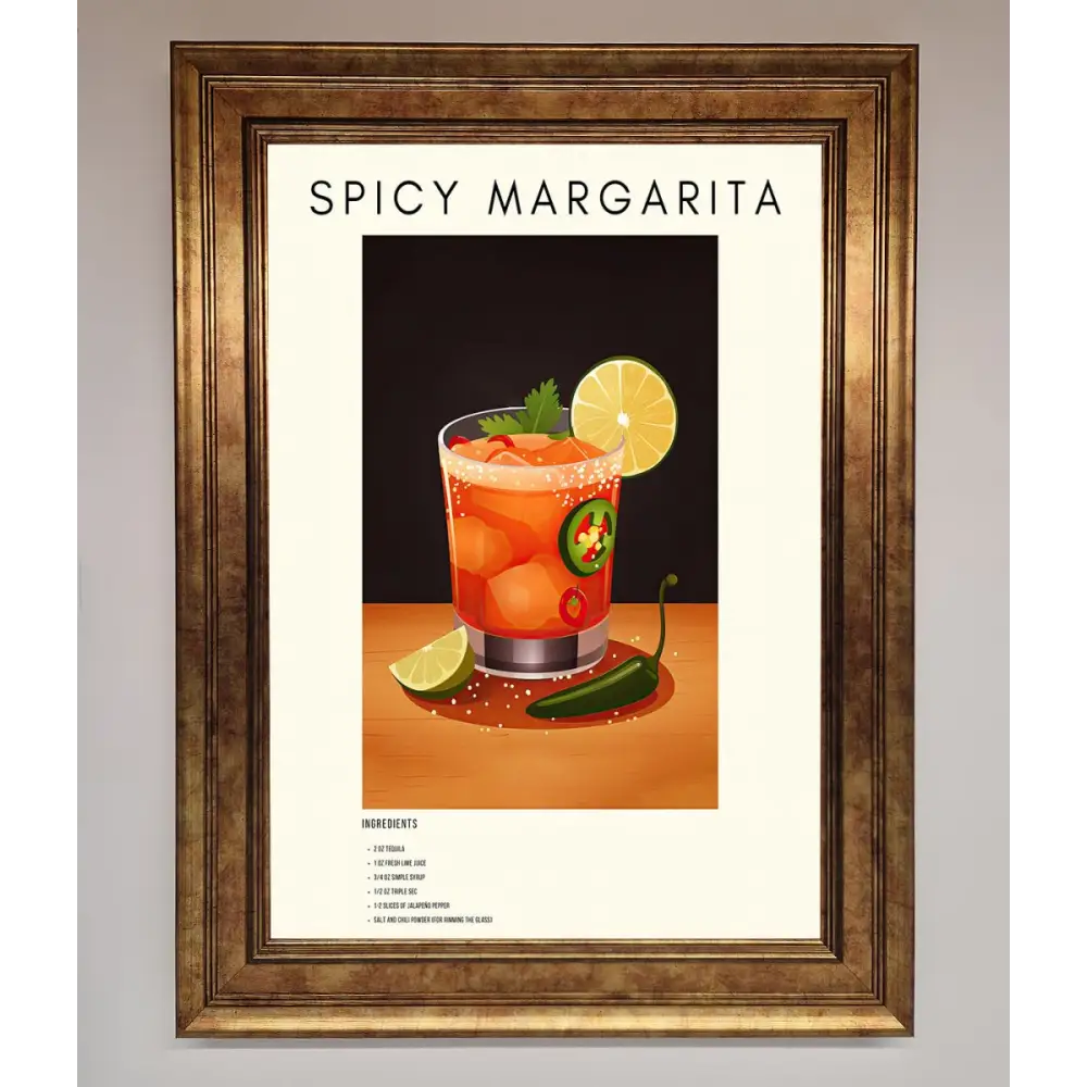 Spicy Margarita A1 Framed Poster - B0 (100 x 141 cm) / Bronze - Framed Print