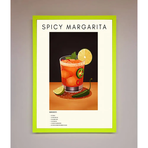 Spicy Margarita A1 Framed Poster - B0 (100 x 141 cm) / Neon Green - Framed Print
