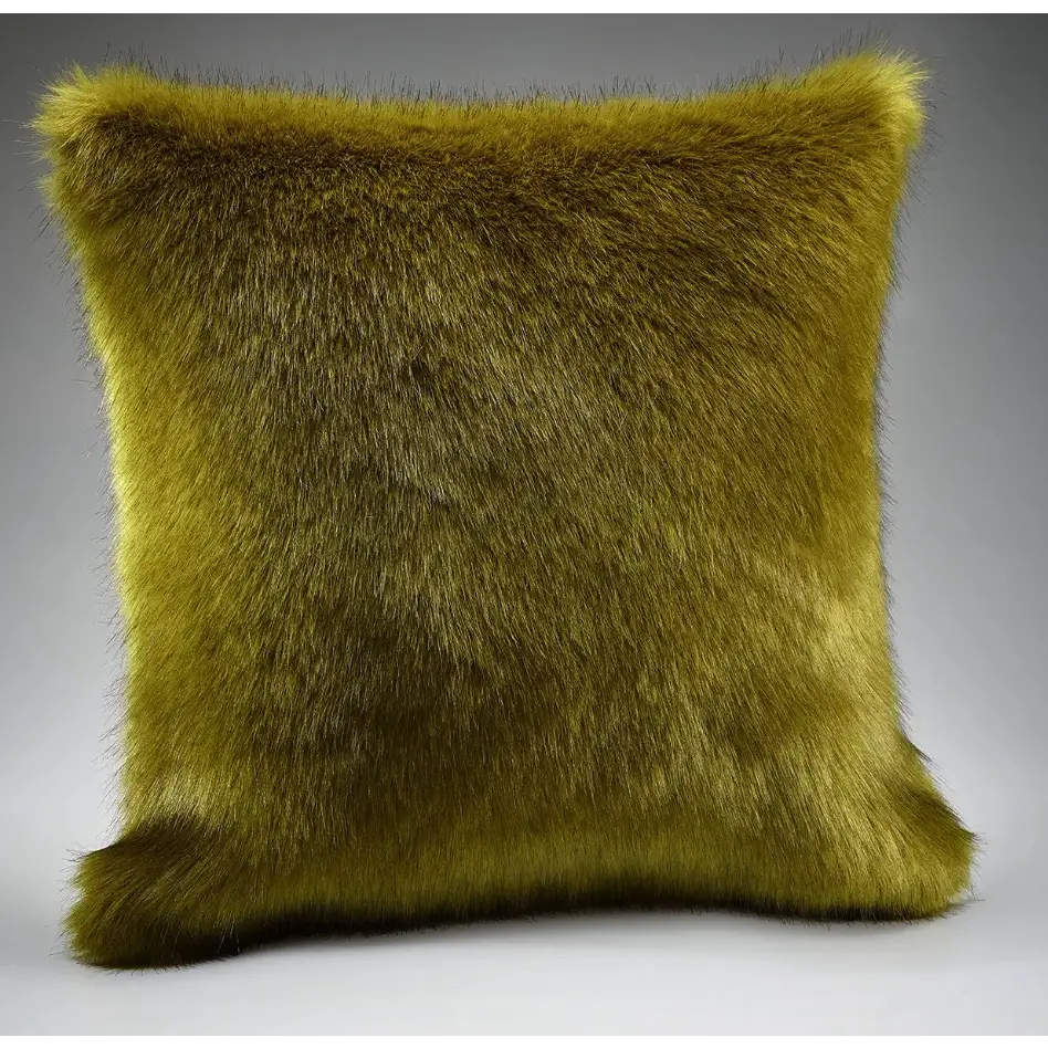 Spinach Green Faux Fur Cushion - Cushion