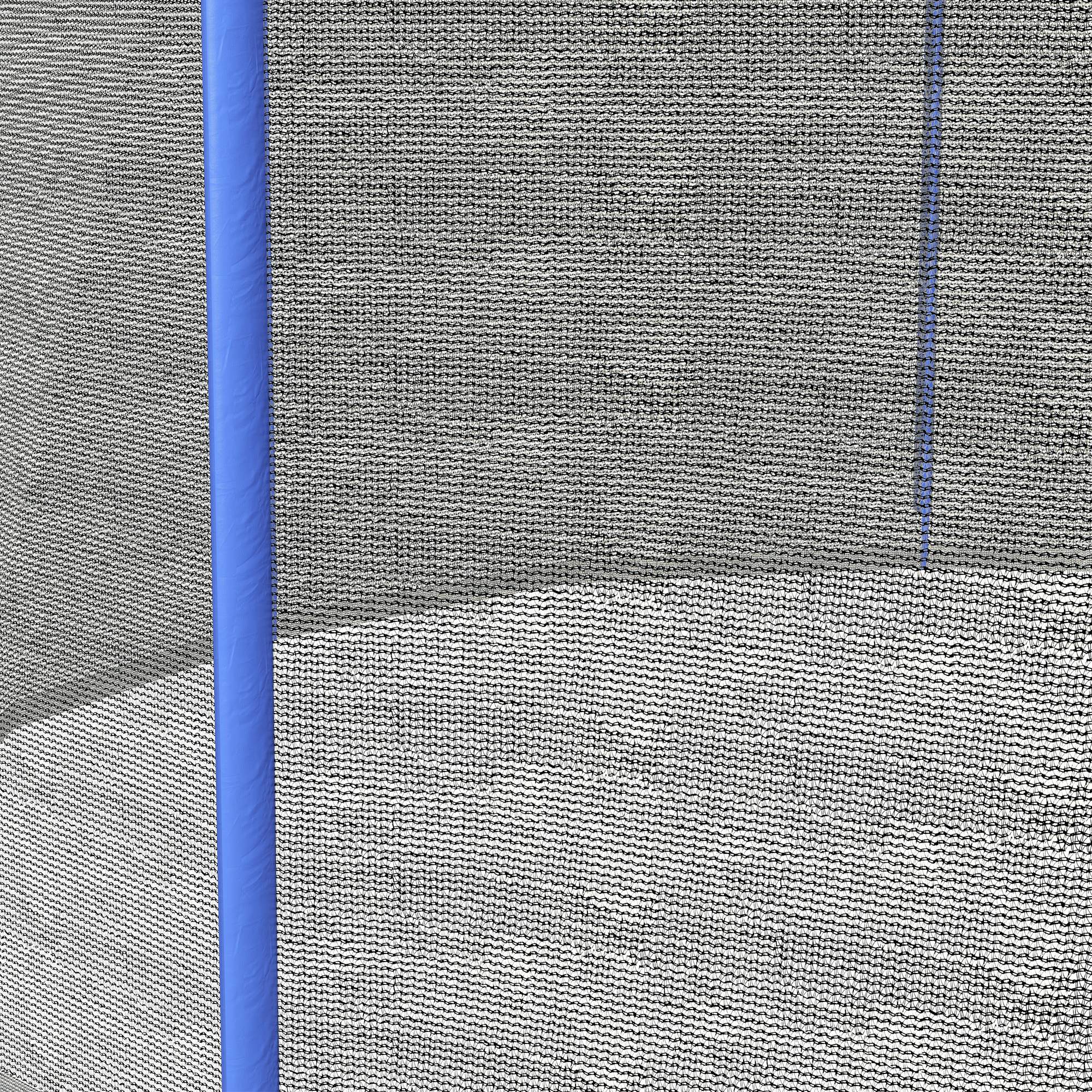Blue plastic frame and gray mesh safety enclosure for sportnow 10ft trampoline net replacement poles not included