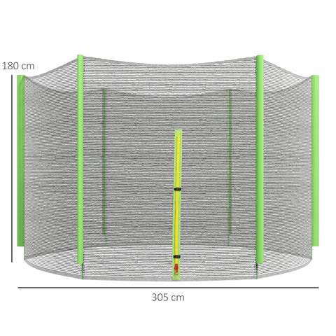 Green-framed 10ft trampoline safety enclosure with gray mesh and vertical poles for sportnow net replacement no poles included