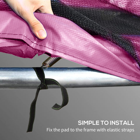 Pink sportnow 12ft trampoline padded spring cover with black elastic straps waterproof uv and tear resistant