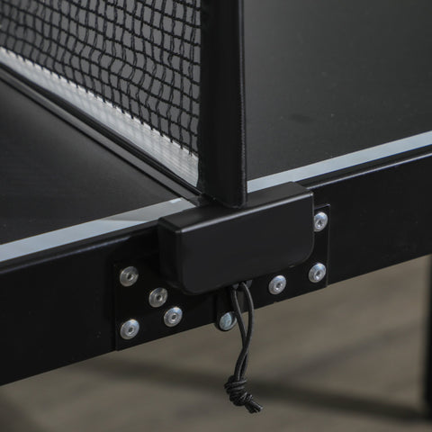 Sportnow 5ft mini table tennis table with black ping pong net, sturdy aluminium frame, and silver screw attachments for indoor outdoor use
