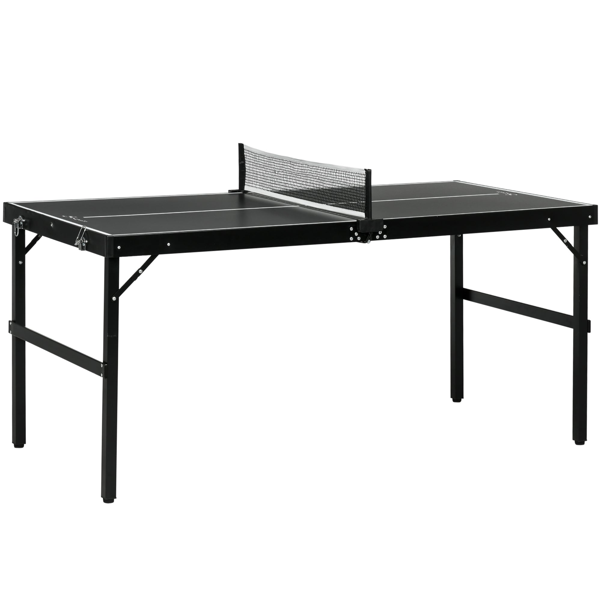 Black sportnow 5ft mini table tennis ping pong table with net and aluminum frame portable for indoor outdoor use