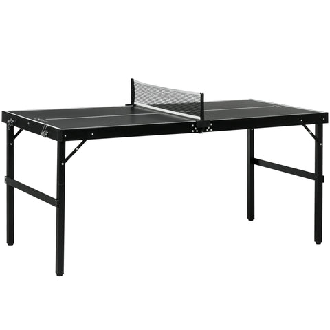 Black sportnow 5ft mini table tennis ping pong table with net and aluminum frame portable for indoor outdoor use