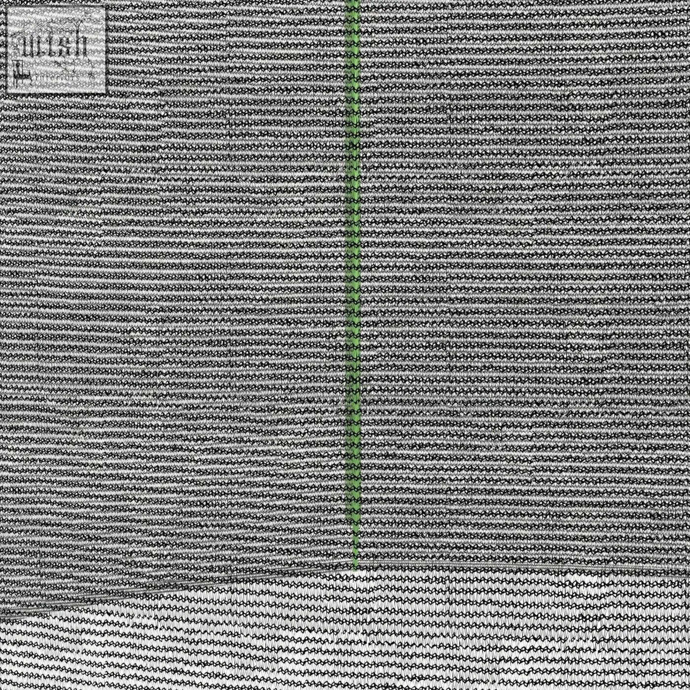 Black and white striped fabric with a green seam on sportnow 8ft trampoline net replacement Φ244cm safety enclosure