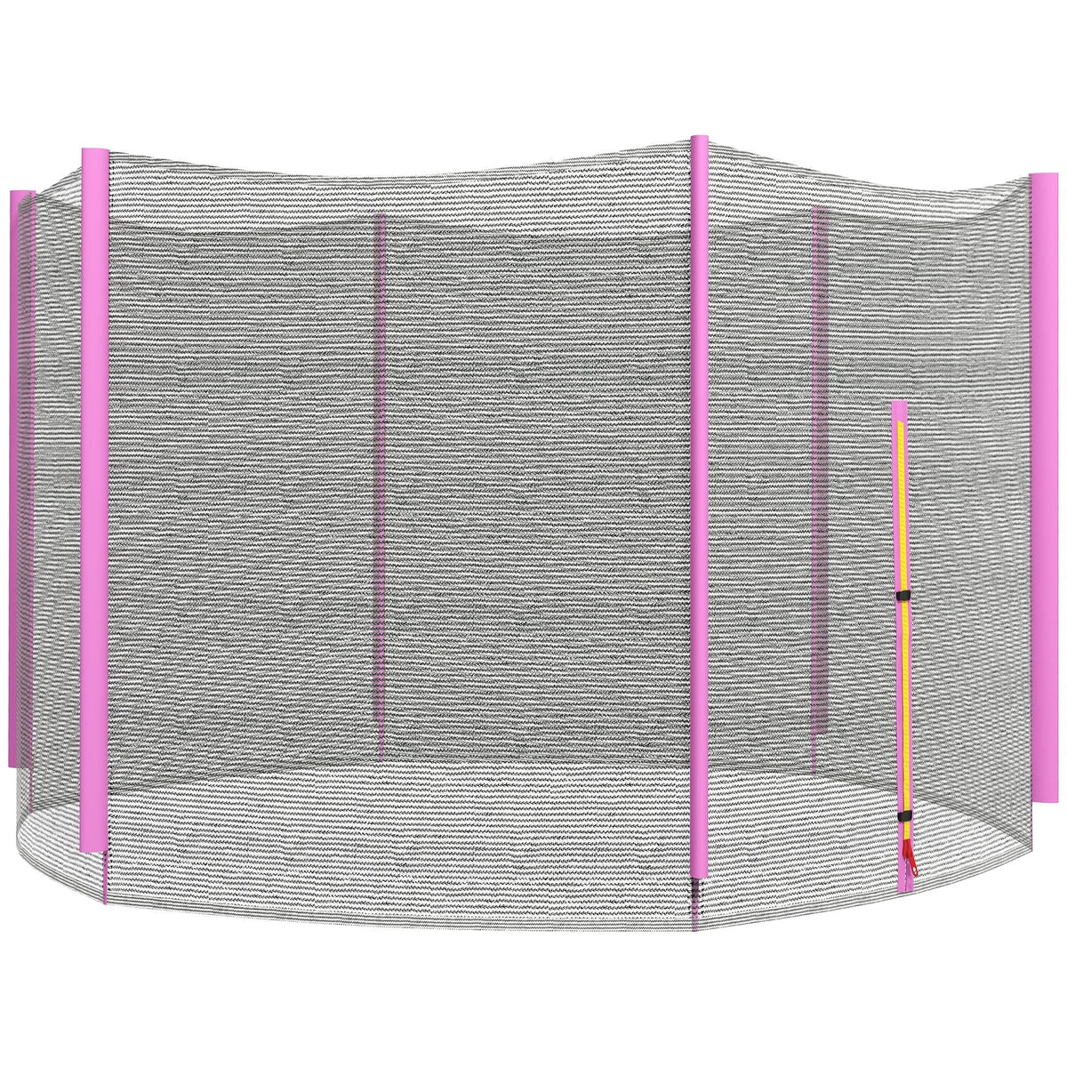 Pink-framed φ244cm 8ft safety enclosure trampoline net replacement with gray mesh and zipped entrance for sportnow