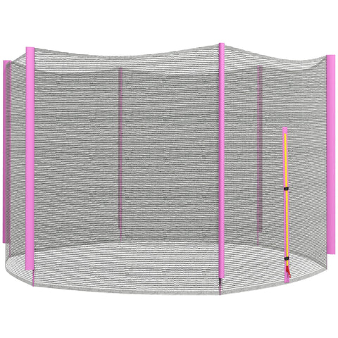 Pink-framed φ244cm 8ft safety enclosure trampoline net replacement with gray mesh and zipped entrance for sportnow
