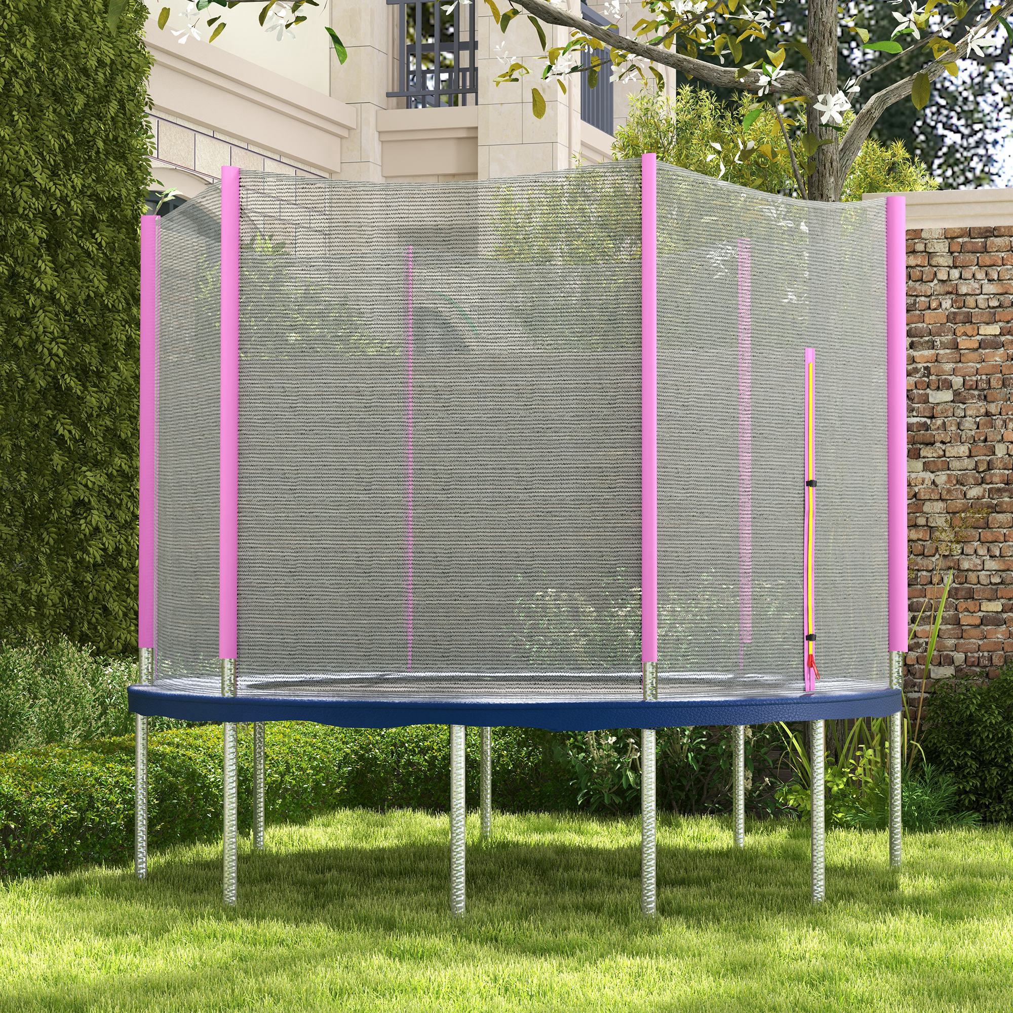 Sportnow pink and blue φ244cm 8ft trampoline net replacement with safety enclosure and zipped entrance