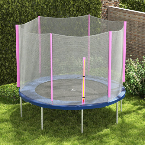 Pink and blue φ244cm 8ft sportnow trampoline safety enclosure net replacement with zipped entrance and plastic pole covers