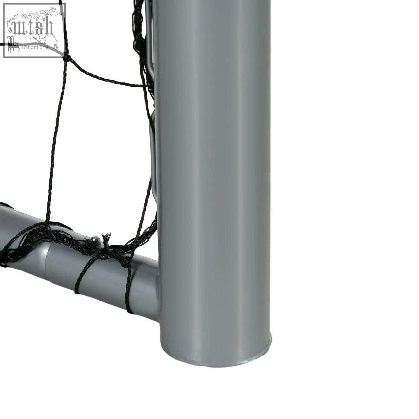 Gray metal football goalpost with black netting 8ft x 5ft sportnow garden football goal with ground stakes