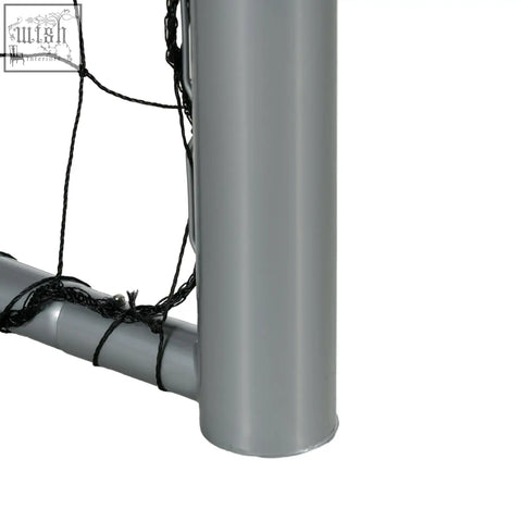 Gray metal football goalpost with black netting 8ft x 5ft sportnow garden football goal with ground stakes