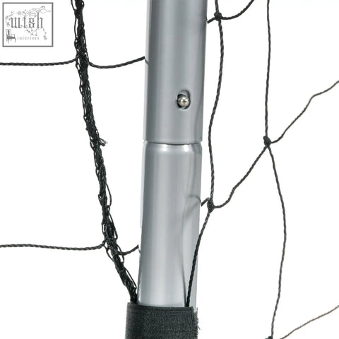 Silver aluminum 8ft x 5ft football goalpost pole with black netting for quick garden setup sportnow 5ft football goal