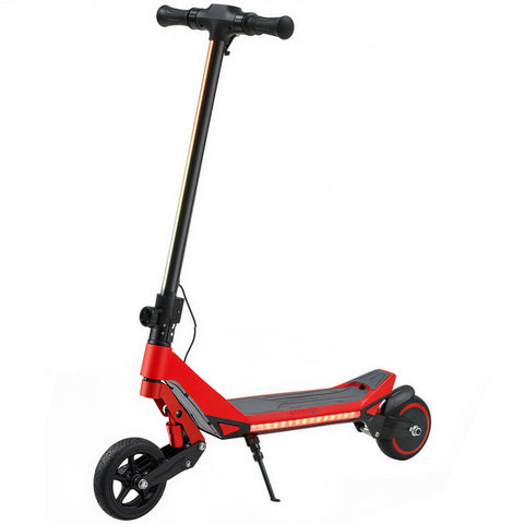 Sportnow electric scooter red and black foldable electric scooter for kids with led deck lights 93l x 39w