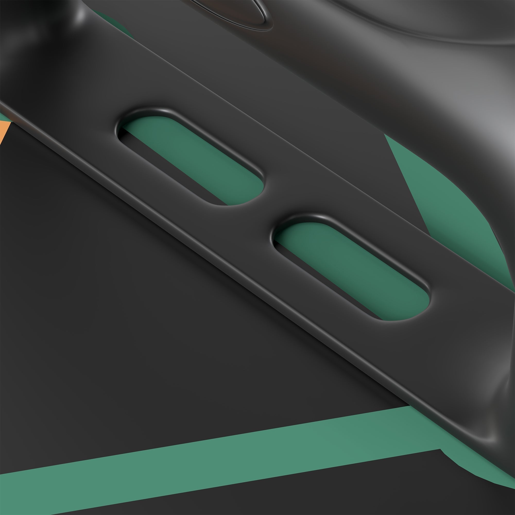 Black plastic frame with teal interior of sportnow foldable push up board with anti slip pads and colour-coded guide