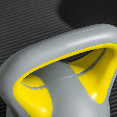 Sportnow kettlebell 4kg with gray and yellow plastic ergonomic handle for home gym strength training