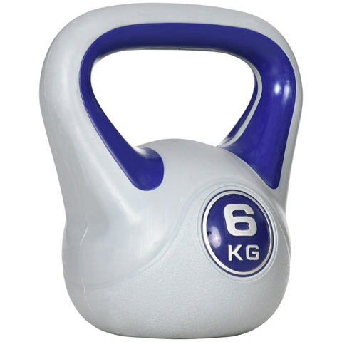 Sportnow kettlebell 6kg with glossy white body and blue handle perfect for strength training at home gym