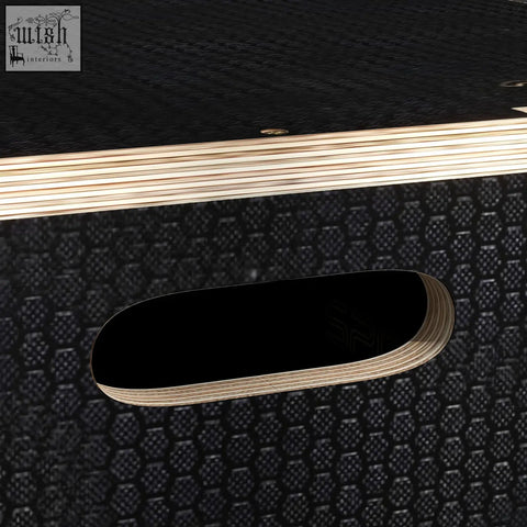 Black textured sportnow jump box with light wood-grain handle features three adjustable heights for home gym use