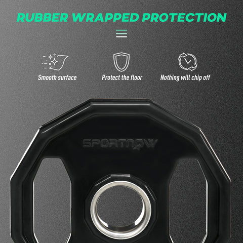 Black octagonal sportaw weight plate with robust steel center ring for home gym strength training