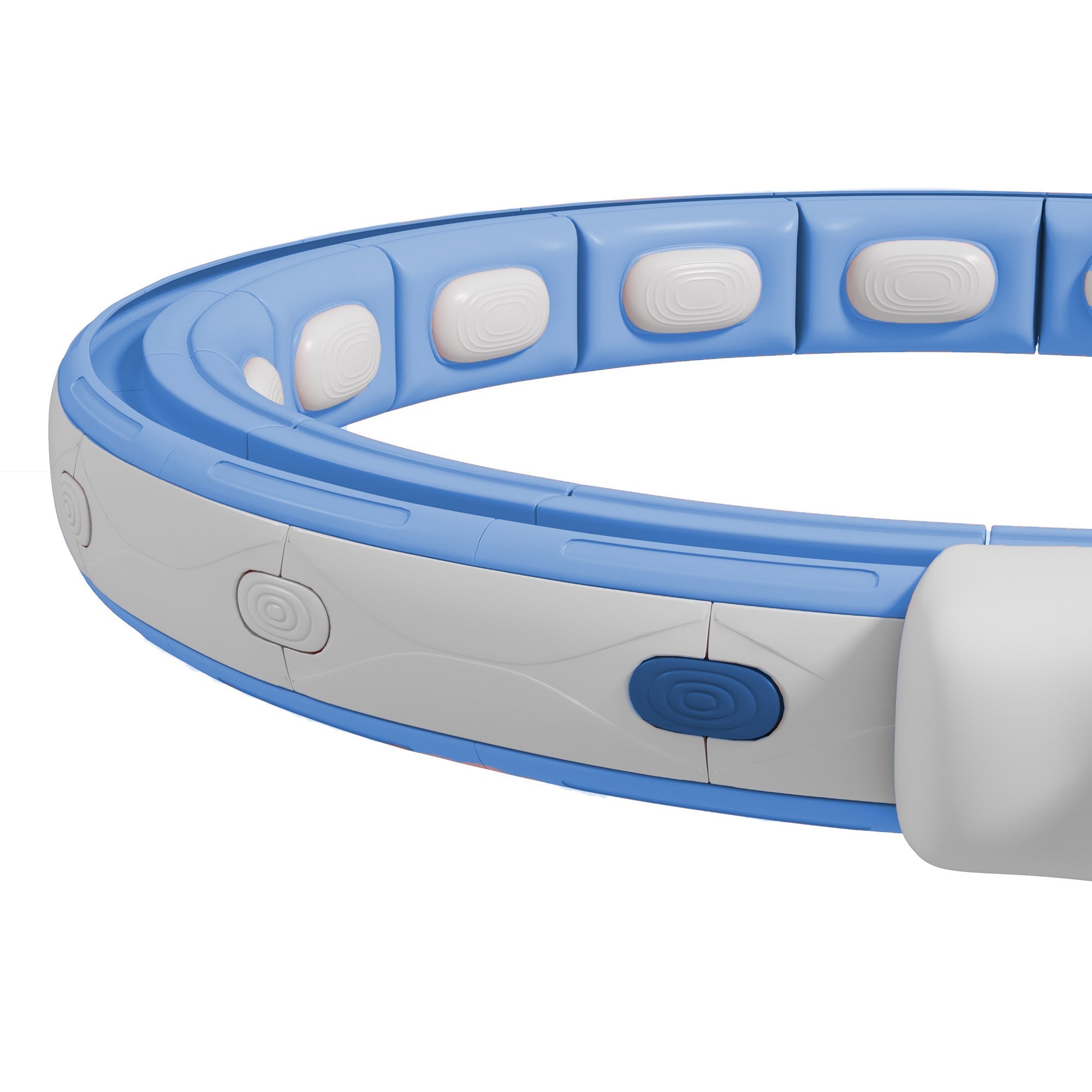 Light blue sportnow smart weighted hula hoop with white textured segments digital counter and 360° weight ball