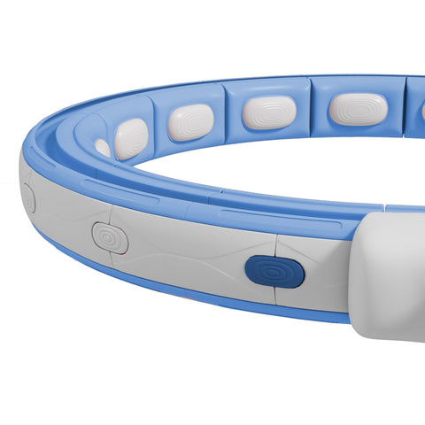 Light blue sportnow smart weighted hula hoop with white textured segments digital counter and 360° weight ball