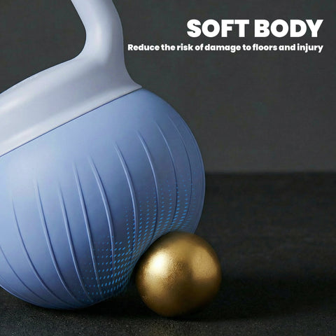 Sportnow soft kettlebell 10kg with blue soft body white handle and anti-slip grip for strength training