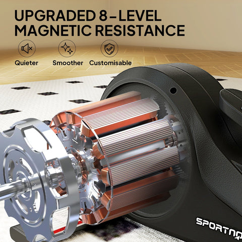 Black and copper-colored magnetic resistance motor with smooth magnetic resistance in sportnow desk elliptical machine