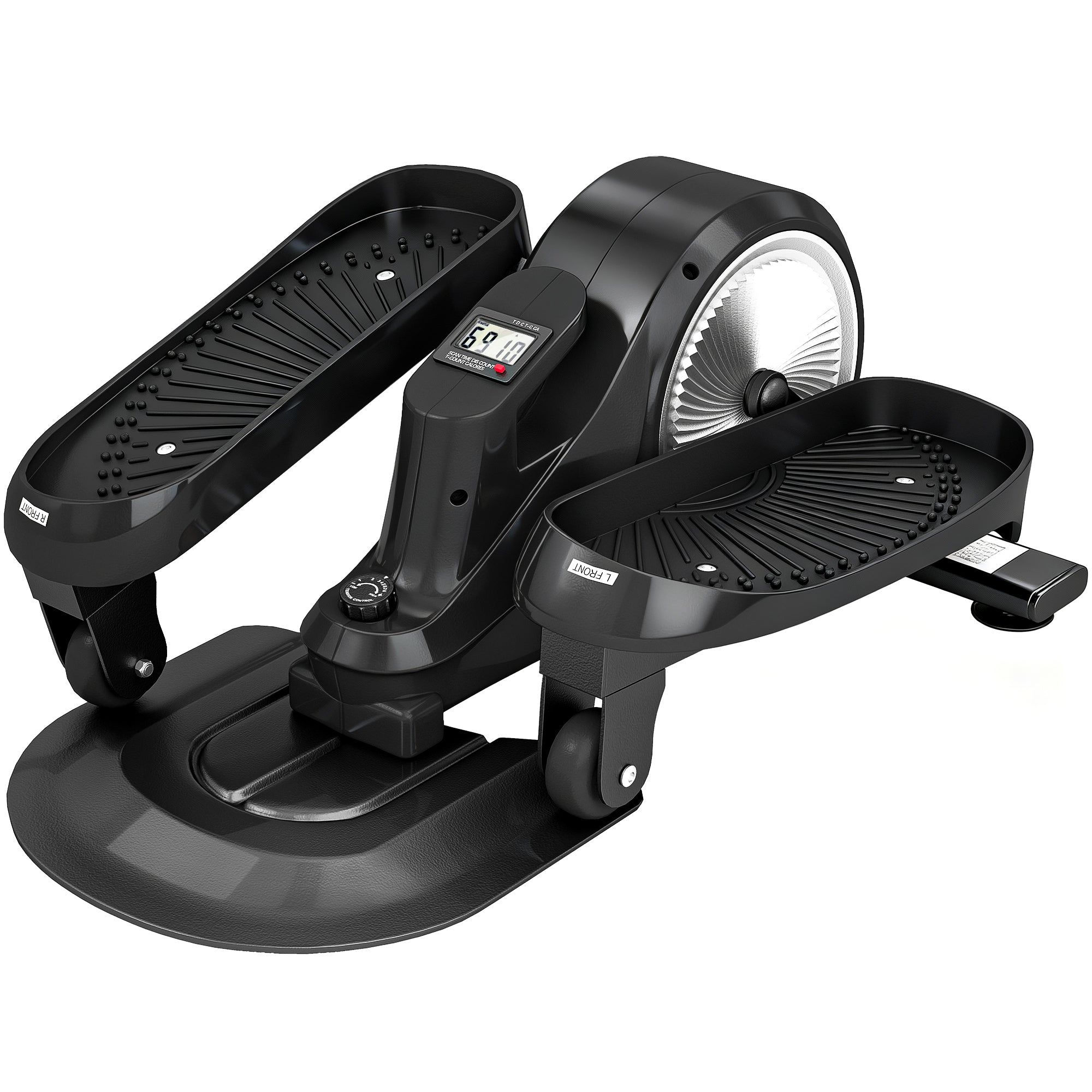 Black sportnow under desk elliptical machine with lcd monitor silver fan and smooth magnetic resistance for seat and stand use