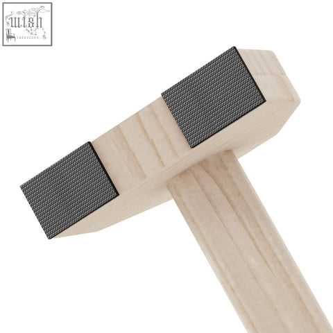 Sportnow wooden parallettes with light wood mallet and black textured non slip grip pads for home gym training