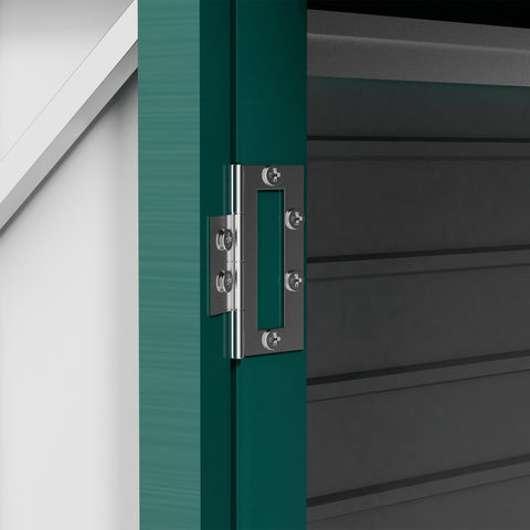 Outsunny 3.7 x 7.9ft Galvanised Steel Shed, with Latched Door and Padlock - Green