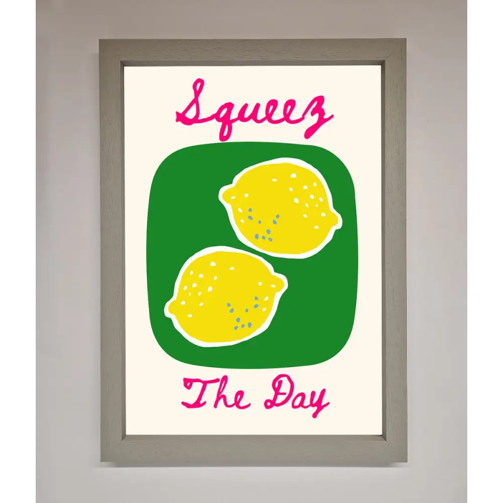 Squeeze The Day Framed Poster - A3 (29.7 x 42 cm) / Grey - Framed Print