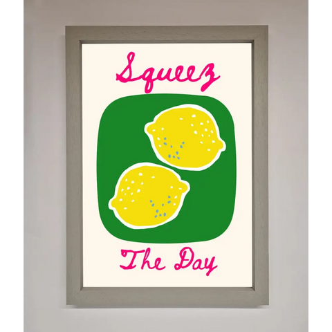 Squeeze The Day Framed Poster - A3 (29.7 x 42 cm) / Grey - Framed Print
