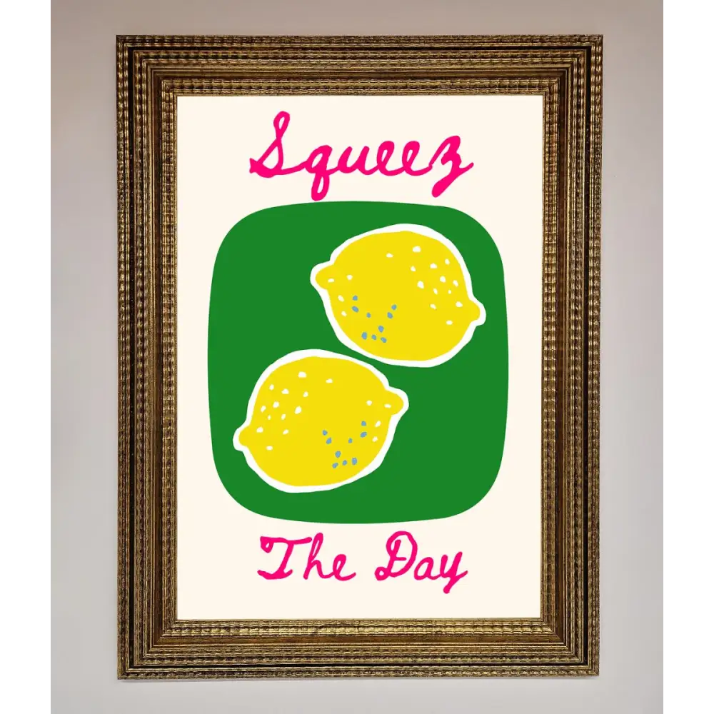 Squeeze The Day Framed Poster - A3 (29.7 x 42 cm) / Ornate Gold - Framed Print